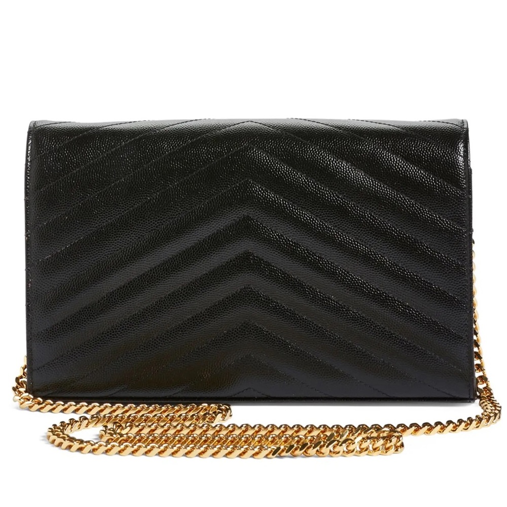 BNIB! MSRP$1995 YSL Saint Laurent Large Monogram Quilted Leather Wallet on Chain - Picture 8 of 16